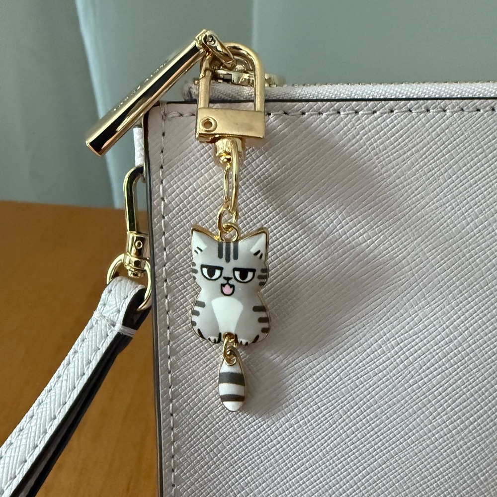 Set of 3 Cat Bag Charms - Calico, Gray, Brown - Picture 2 of 3